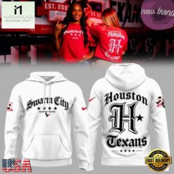 Houston Texans Swarm City 2026 White Hoodie, Hot 3D Shirt Trend Houston Texans Swarm City 2026 White Hoodie