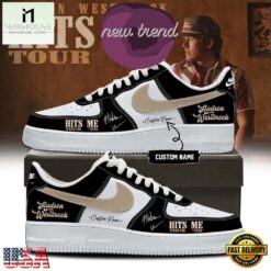 Hudson Westbrook Hits Me Tour 2026 Black Air Force 1 Shoes Sneakers, Music Artist AF1 Shoes Hudson Westbrook Hits ME Tour 2026 Black Air Force 1 Shoes Sneakers