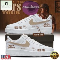 Hudson Westbrook Hits Me Tour 2026 White Air Force 1 Shoes Sneakers, Music Artist AF1 Shoes Hudson Westbrook Hits ME Tour 2026 White Air Force 1 Shoes Sneakers