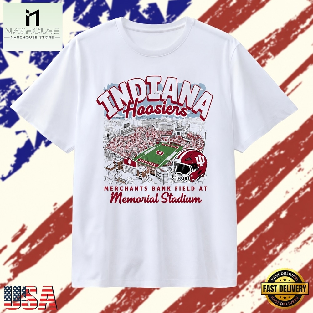 Indiana Hoosiers Merchants Bank Field at Memorial Stadium T Shirt, Stylish 2D Graphic Shirt Indiana Hoosiers Merchants Bank Field at Memorial Stadium T Shirt, Stylish 2D Graphic Shirt