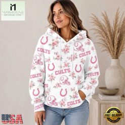 Indianapolis Colts NFL Pink Floral Team Pride Hoodie Shirt, NFL Sporty Shirt Indianapolis Colts Nfl Pink Floral Team Pride Hoodie Shirt