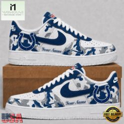 Indianapolis Colts NFL Team Camo Air Force 1 Shoes Sneakers, NFL Team AF1 Shoes Indianapolis Colts Nfl Team Camo Air Force 1 Shoes Sneakers