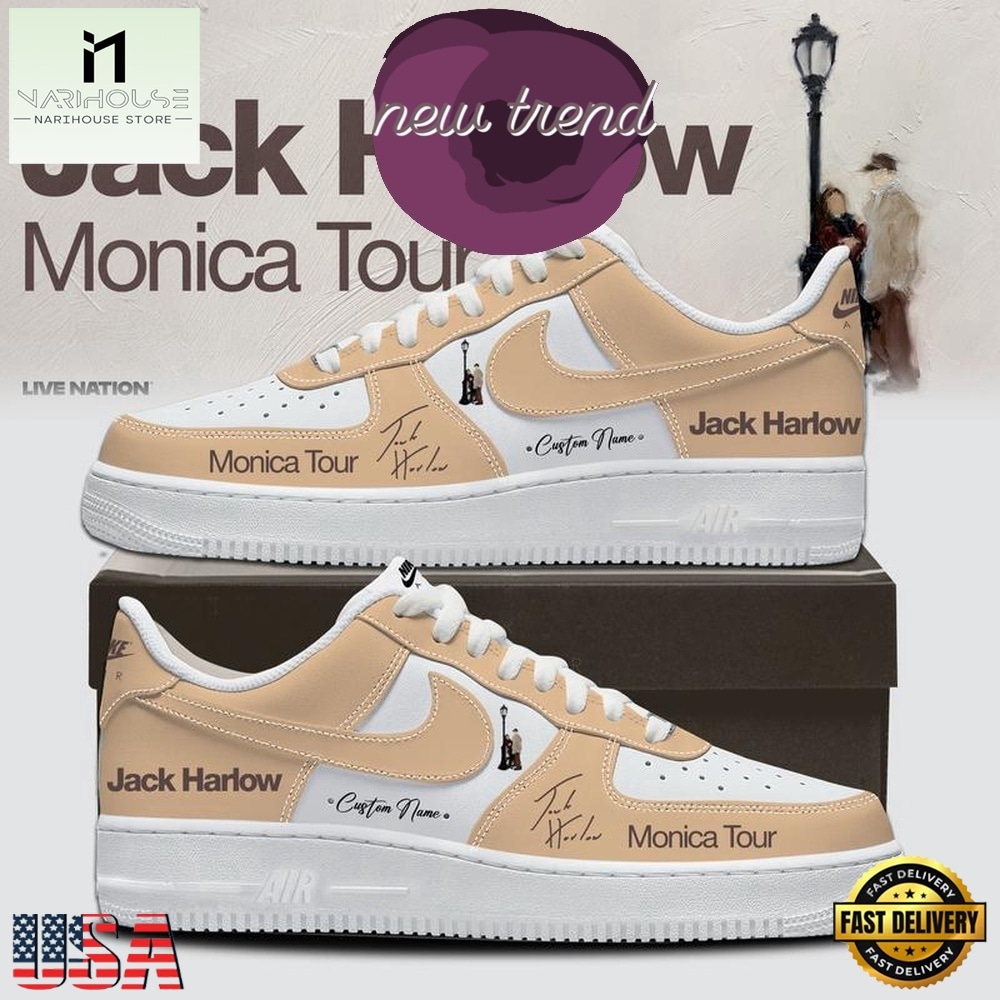 Jack Harlow MONICA Tour 2026 Signature Air Force 1 Shoes Sneakers, Music Artist AF1 Shoes Jack Harlow MONICA Tour 2026 Signature Air Force 1 Shoes Sneakers, Music Artist AF1 Shoes