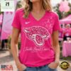 Jacksonville Jaguars 2026 NFL Tackle Breast Cancer V neck T Shirt, Trendy NFL V Neck Tee Jacksonville Jaguars 2026 Nfl Tackle Breast Cancer V Neck T Shirt