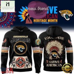 Jacksonville Jaguars Native American Heritage Month Custom Name Hoodie, Hot 3D Shirt Trend Jacksonville Jaguars Native American Heritage Month Custom Name Hoodie