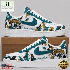 Jacksonville Jaguars NFL Team Camo Air Force 1 Shoes Sneakers, NFL Team AF1 Shoes Jacksonville Jaguars Nfl Team Camo Air Force 1 Shoes Sneakers