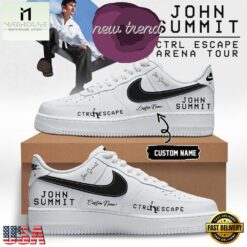 John Summit CTRL ESCAPE Arena Tour 2026 White Air Force 1 Shoes Sneakers, Music Artist AF1 Shoes John Summit Ctrl Escape Arena Tour 2026 White Air Force 1 Shoes Sneakers