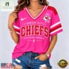 Kansas City Chiefs 2026 NFL Pink Breast Cancer Awareness V neck T Shirt, Trendy NFL V Neck Tee Kansas City Chiefs 2026 Nfl Pink Breast Cancer Awareness V Neck T Shirt