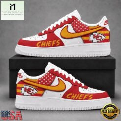 Kansas City Chiefs NFL American Flag Football Team Limited Air Force 1 Shoes Sneakers, NFL Team AF1 Shoes Kansas City Chiefs Nfl American Flag Football Team Limited Air Force 1 Shoes Sneakers