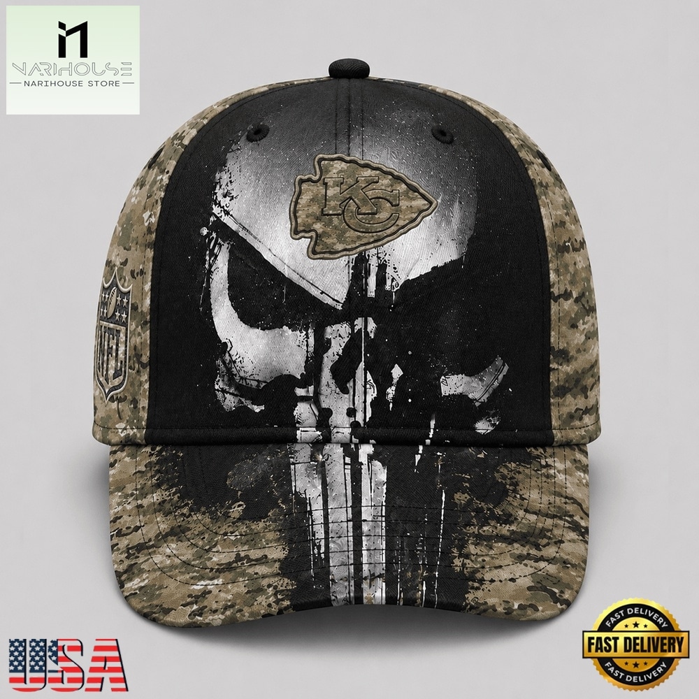 Kansas City Chiefs NFL Halloween Military Skull Camo Classic Cap, NFL Trendy Cap Kansas City Chiefs NFL Halloween Military Skull Camo Classic Cap, NFL Trendy Cap