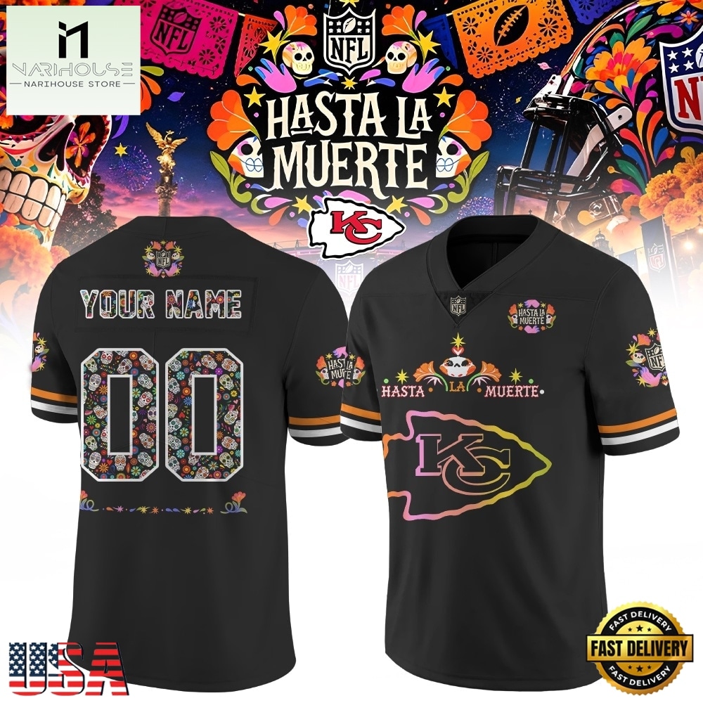 Kansas City Chiefs NFL Hasta la Muerte 2026 Personalized Football Jersey, Trending Football Shirt Kansas City Chiefs NFL Hasta la Muerte 2026 Personalized Football Jersey, Trending Football Shirt