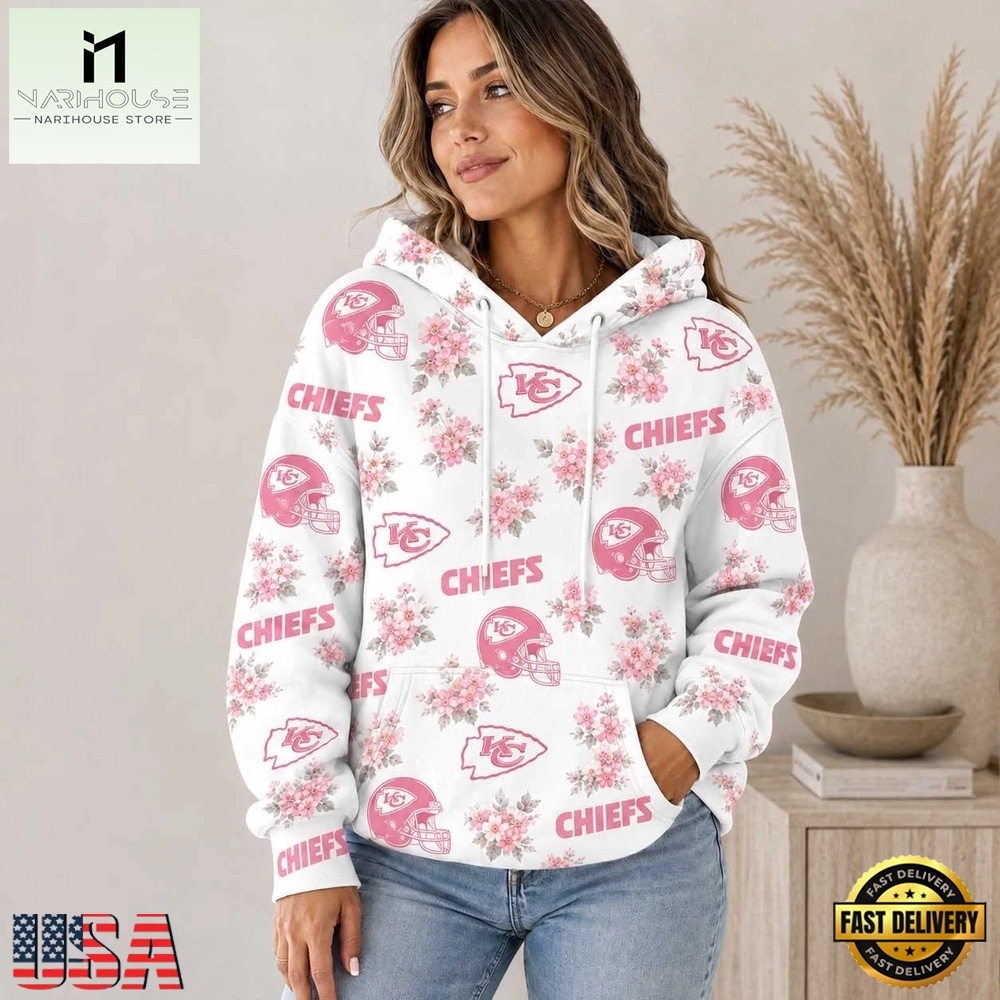 Kansas City Chiefs NFL Pink Floral Team Pride Hoodie Shirt, NFL Sporty Shirt Kansas City Chiefs NFL Pink Floral Team Pride Hoodie Shirt, NFL Sporty Shirt