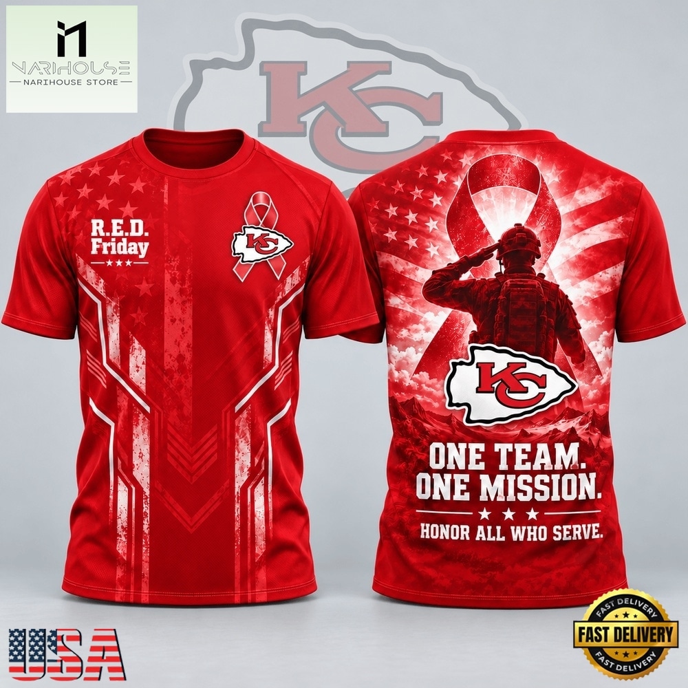 Kansas City Chiefs NFL RED Friday One Team One Mission Patriotic Soldier Tribute T Shirt, NFL Sporty Shirt Kansas City Chiefs NFL RED Friday One Team One Mission Patriotic Soldier Tribute T Shirt, NFL Sporty Shirt
