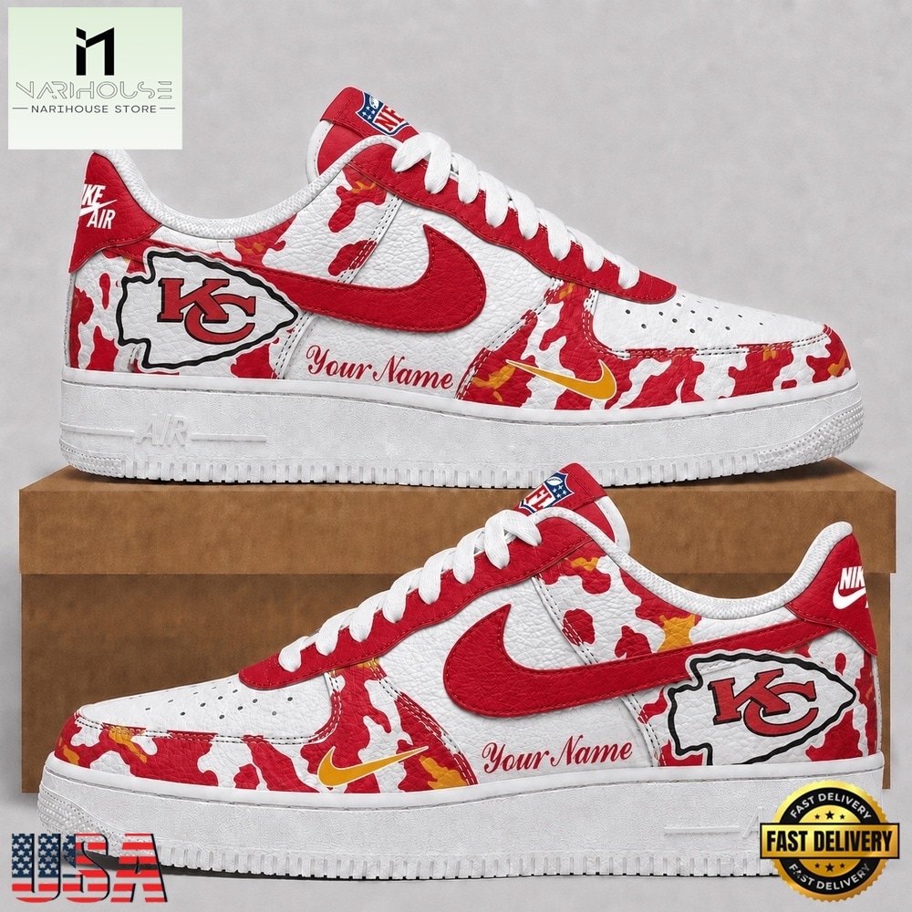 Kansas City Chiefs NFL Team Camo Air Force 1 Shoes Sneakers, NFL Team AF1 Shoes Kansas City Chiefs NFL Team Camo Air Force 1 Shoes Sneakers, NFL Team AF1 Shoes
