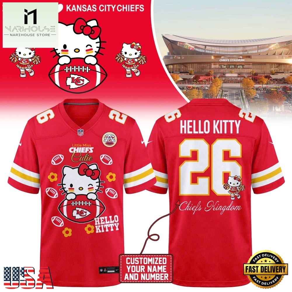 Kansas City Chiefs NFL x Hello Kitty 2026 Football Jersey Shirt, Trending Football Shirt Kansas City Chiefs NFL x Hello Kitty 2026 Football Jersey Shirt, Trending Football Shirt