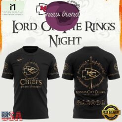 Kansas City Chiefs x The Lord of the Rings 2026 Special New Black T Shirt, Hot 3D Shirt Trend Kansas City Chiefs X The Lord OF The Rings 2026 Special New Black T Shirt