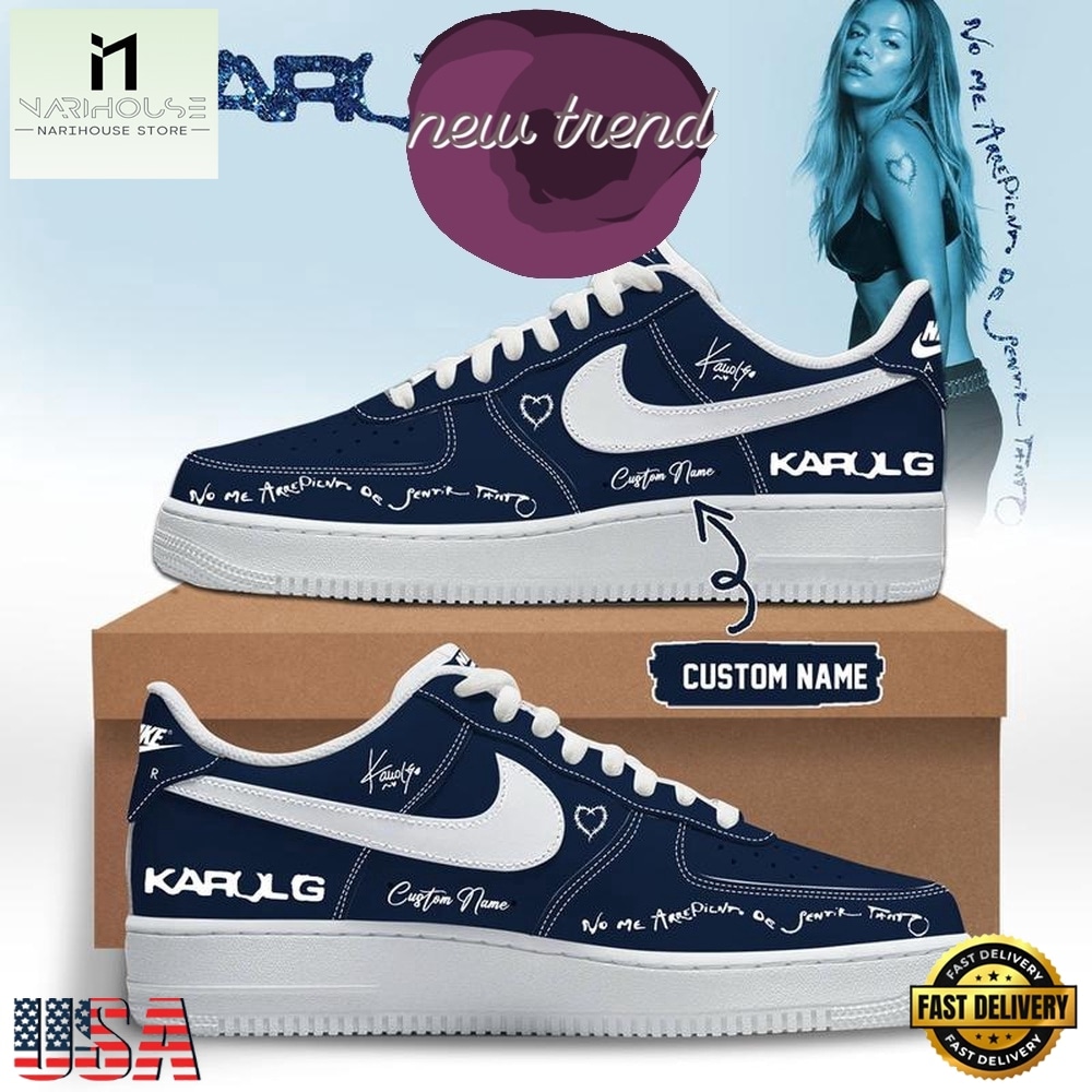 KaRol G Album NO ME ARREPIENTO DE SENTIR TANTO Signed Air Force 1 Shoes Sneakers, Music Artist AF1 Shoes KaRol G Album NO ME ARREPIENTO DE SENTIR TANTO Signed Air Force 1 Shoes Sneakers, Music Artist AF1 Shoes