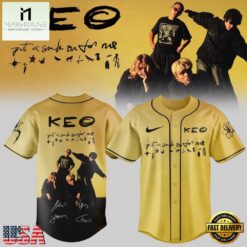 KEO Put A Smile On For Me Tour Signed 2026 Yellow Baseball Jersey, Stylish Baseball Jersey Keo Put A Smile ON For ME Tour Signed 2026 Yellow Baseball Jersey