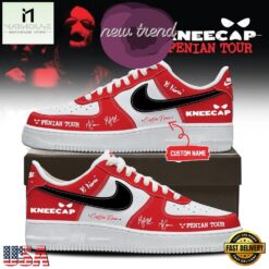Kneecap Band FENIAN TOUR 2026 Red Air Force 1 Shoes Sneakers, Music Artist AF1 Shoes Kneecap Band Fenian Tour 2026 Red Air Force 1 Shoes Sneakers
