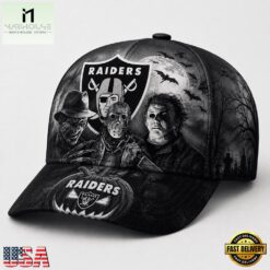 Las Vegas Raiders NFL Horror Night Halloween 2026 Design Classic Cap, NFL Trendy Cap Las Vegas Raiders Nfl Horror Night Halloween 2026 Design Classic Cap