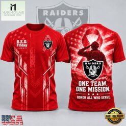 Las Vegas Raiders NFL RED Friday One Team One Mission Patriotic Soldier Tribute T Shirt, NFL Sporty Shirt Las Vegas Raiders Nfl Red Friday One Team One Mission Patriotic Soldier Tribute T Shirt