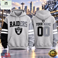 Las Vegas Raiders NFL Two Tone Colorblock Varsity Hoodie, NFL Sporty Shirt Las Vegas Raiders Nfl Two Tone Colorblock Varsity Hoodie