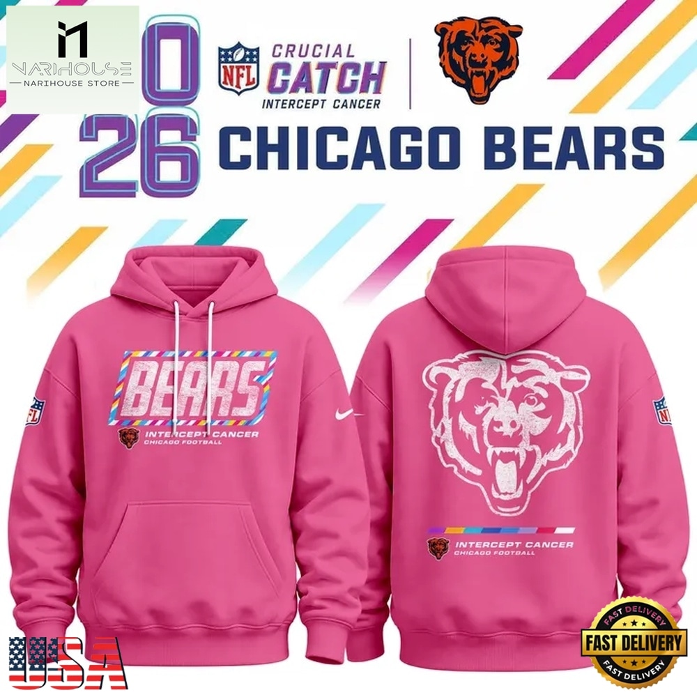 Limited Edition Chicago Bears Crucial Catch 2026 Pink Hoodie, Hot 3D Shirt Trend Limited Edition Chicago Bears Crucial Catch 2026 Pink Hoodie, Hot 3D Shirt Trend