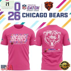 Limited Edition Chicago Bears Crucial Catch 2026 Pink T Shirt, Hot 3D Shirt Trend Limited Edition Chicago Bears Crucial Catch 2026 Pink T Shirt