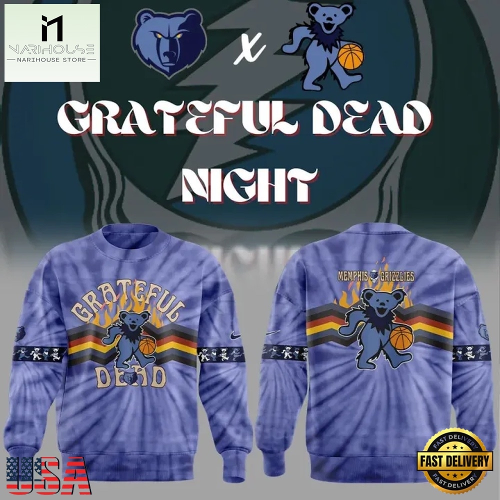 Limited Edition Memphis Grizzlies Grateful Dead Night Sweatshirt, Popular 3D Music Tee Limited Edition Memphis Grizzlies Grateful Dead Night Sweatshirt, Popular 3D Music Tee