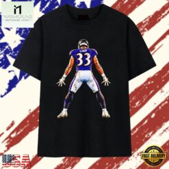 Loop 33 Baltimore Ravens Football Player T Shirt, Stylish 2D Graphic Shirt Loop 33 Baltimore Ravens Football Player T Shirt