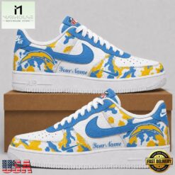 Los Angeles Chargers NFL Team Camo Air Force 1 Shoes Sneakers, NFL Team AF1 Shoes Los Angeles Chargers Nfl Team Camo Air Force 1 Shoes Sneakers
