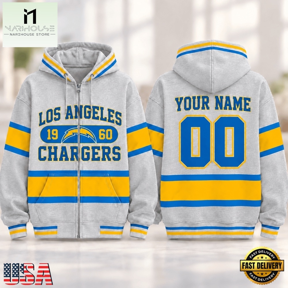 Los Angeles Chargers NFL Varsity Stripe Zip Hoodie, NFL Sporty Shirt Los Angeles Chargers NFL Varsity Stripe Zip Hoodie, NFL Sporty Shirt
