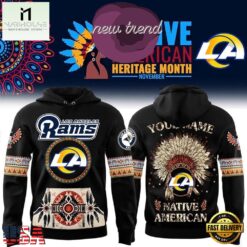 Los Angeles Rams Native American Heritage Month Custom Name Hoodie, Hot 3D Shirt Trend Los Angeles Rams Native American Heritage Month Custom Name Hoodie