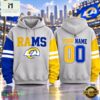 Los Angeles Rams NFL Two Tone Colorblock Varsity Hoodie, NFL Sporty Shirt Los Angeles Rams Nfl Two Tone Colorblock Varsity Hoodie