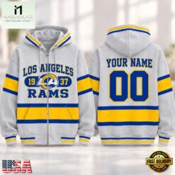 Los Angeles Rams NFL Varsity Stripe Zip Hoodie, NFL Sporty Shirt Los Angeles Rams Nfl Varsity Stripe Zip Hoodie