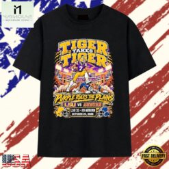LSU Tigers vs Auburn Tigers Purple Rules the Plains October 24 2026 T Shirt, Stylish 2D Graphic Shirt Lsu Tigers VS Auburn Tigers Purple Rules The Plains October 24 2026 T Shirt