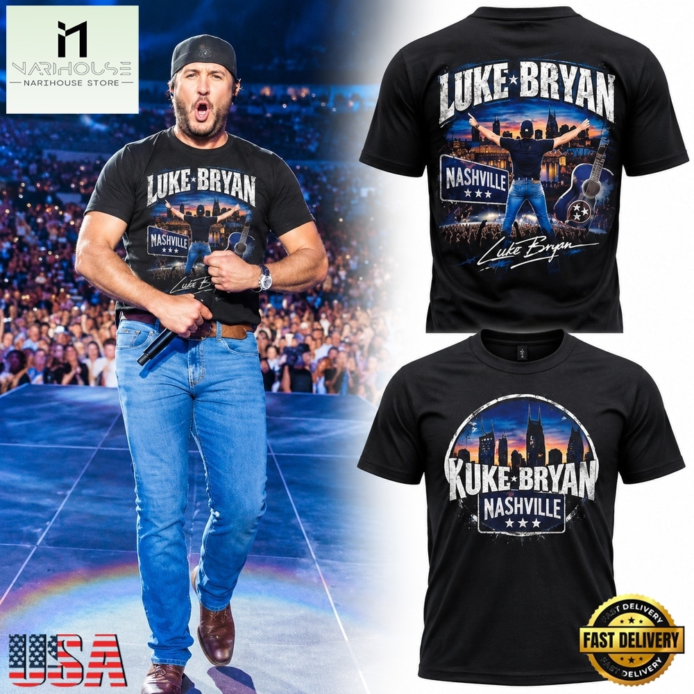 Luke Bryan And Friends Nashville Bridgestone Arena 2026 Concert Two Sided Black T Shirt, Popular 3D Music Tee Luke Bryan And Friends Nashville Bridgestone Arena 2026 Concert Two Sided Black T Shirt, Popular 3D Music Tee