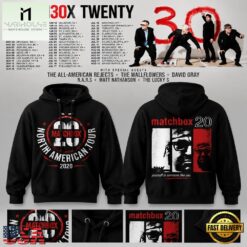 Matchbox Twenty 30 North American Tour 2027 Hoodie, Popular 3D Music Tee Matchbox Twenty 30 North American Tour 2027 Hoodie