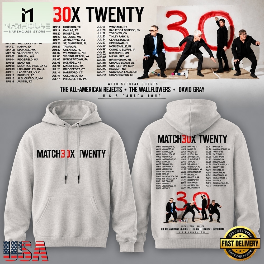 Matchbox Twenty 30 North American Tour 2027 Hoodie Shirt, Popular 3D Music Tee Matchbox Twenty 30 North American Tour 2027 Hoodie Shirt, Popular 3D Music Tee