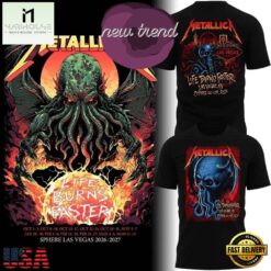 Metallica Sphere Las Vegas Concert Schedule 2026 Graphic T Shirt, Popular 3D Music Tee Metallica Sphere Las Vegas Concert Schedule 2026 Graphic T Shirt