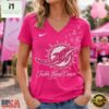 Miami Dolphins 2026 NFL Tackle Breast Cancer V neck T Shirt, Trendy NFL V Neck Tee Miami Dolphins 2026 Nfl Tackle Breast Cancer V Neck T Shirt