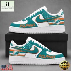 Miami Dolphins NFL American Flag Football Team Limited Air Force 1 Shoes Sneakers, NFL Team AF1 Shoes Miami Dolphins Nfl American Flag Football Team Limited Air Force 1 Shoes Sneakers