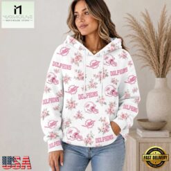 Miami Dolphins NFL Pink Floral Team Pride Hoodie Shirt, NFL Sporty Shirt Miami Dolphins Nfl Pink Floral Team Pride Hoodie Shirt