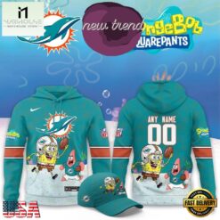 Miami Dolphins x SpongeBob Limited Edition Personalized Hoodie, Hot 3D Shirt Trend Miami Dolphins X Spongebob Limited Edition Personalized Hoodie