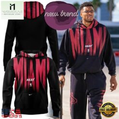 Miami Heat x Giannis Antetokounmpo 2026 Black Red Paint Statement Hoodie, Hot 3D Shirt Trend Miami Heat X Giannis Antetokounmpo 2026 Black Red Paint Statement Hoodie
