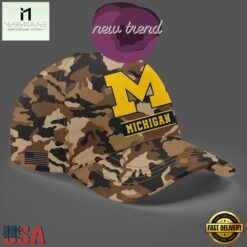 Michigan Wolverines Jordan 2026 Military Appreciation Night Camo Cap, Trending Cap Style Michigan Wolverines Jordan 2026 Military Appreciation Night Camo Cap
