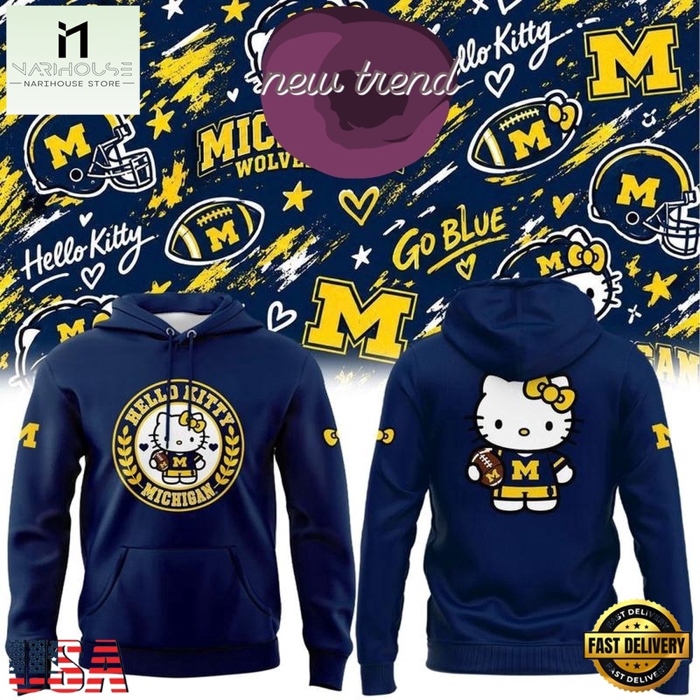 Michigan Wolverines x Hello Kitty 2026 Limited Edition Hoodie, Hot 3D Shirt Trend Michigan Wolverines x Hello Kitty 2026 Limited Edition Hoodie, Hot 3D Shirt Trend