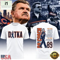 Mike Ditka Forever Chicago Bears White T Shirt, Hot 3D Shirt Trend Mike Ditka Forever Chicago Bears White T Shirt
