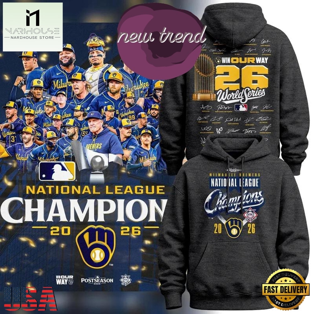 Milwaukee Brewers 2026 National League Champions Locker Room Hoodie, Hot 3D Shirt Trend Milwaukee Brewers 2026 National League Champions Locker Room Hoodie, Hot 3D Shirt Trend