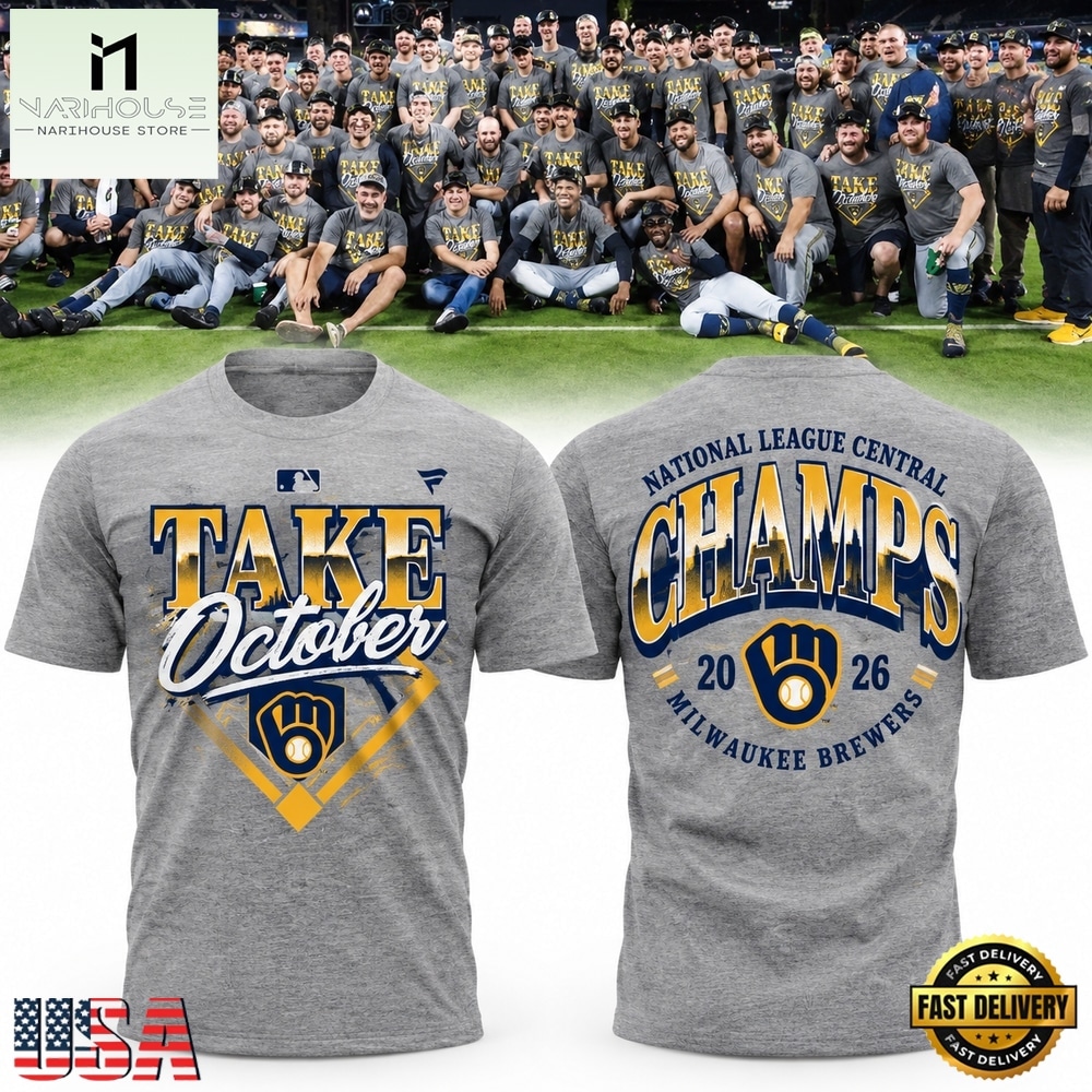 Milwaukee Brewers Take October 2026 NL Central Champions Gray T Shirt, Hot 3D Shirt Trend Milwaukee Brewers Take October 2026 NL Central Champions Gray T Shirt, Hot 3D Shirt Trend